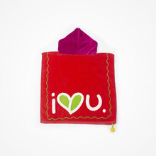 Biglove Beach Towel with Hoodie & Bag - Love / Red