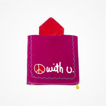 Biglove Beach Towel with Hoodie & Bag - Peace / Purple