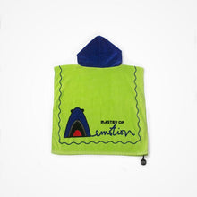 Biglove Beach Towel with Hoodie & Bag - Shark / Green