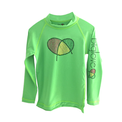 Biglove Swim Rashguard Shirt with Rhinestones Green