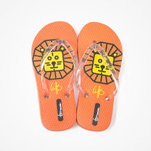 Printed Rubber Flip Flops for Kids Lion | Orange