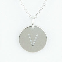 Mini Initials Charm Necklace - Letter V